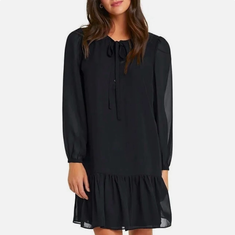 Draper James flounce Black shift dress